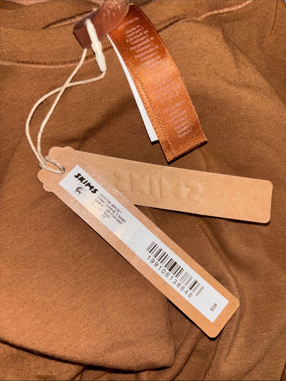SKIMS NWT Cotton Jersey Long Sleeved T-Shirt - Chai - Picture 6 of 6